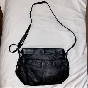 Giani Bernini Black Leather Crossbody Purse Bag